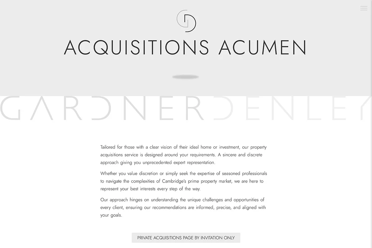 Gardner Denley website — services page